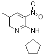 structure of CAS# 1033202-29-7, N-Cyclopentyl-5-methyl-3-nitro-2-pyridinamine