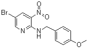 structure of CAS# 1033202-35-5, 5-Bromo-N-[(4-methoxyphenyl)methyl]-3-nitro-2-pyridinamine