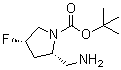 structure of CAS# 1033245-12-3, (2S,4S)-2-(Aminomethyl)-4-fluoropyrrolidine-1-carboxylic acid tert-butyl ester;tert-Butyl (2S,4S)-2-(aminomethyl)-4-fluoropyrrolidine-1-carboxylate