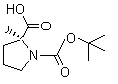 (2S)-2-甲基-1,2-吡咯烷二羧酸-1-叔丁基酯分子结构 (CAS 103336-06-7)