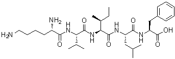L-赖氨酰-L-缬氨酰-L-异亮氨酰-L-亮氨酰-L-苯丙氨酸分子结构 (CAS 103404-59-7)