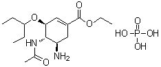 (3S,4S,5R)-4-(Acetylamino)-5-amino-3-(1-ethylpropoxy)-1-cyclohexene-1-carboxylic acid ethyl ester phosphate molecular structure (CAS 1035895-89-6)