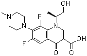 6,8-二氟-1,4-二氢-1-[(1S)-2-羟基-1-甲基乙基]-7-(4-甲基-1-哌嗪基)-4-氧代-3-喹啉羧酸分子结构 (CAS 1036016-10-0)