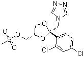 顺式-2-(2,4-二氯苯基)-2-(4H-1,2,4-三唑-4-基甲基)-1,3-二氧杂环戊烷-4-甲醇甲烷磺酸酯分子结构 (CAS 103661-14-9)