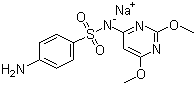 结构式 CAS# 1037-50-9, 磺胺间二甲氧嘧啶钠