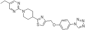 structure of CAS# 1037792-44-1, MBX 2982;5-Ethyl-2-[4-[4-[[[4-(1H-tetrazol-1-yl)phenyl]oxy]methyl]thiazol-2-yl]piperidin-1-yl]pyrimidine