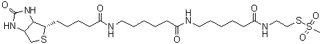 N-[6-(2-Methylsulfonylsulfanylethylamino)-6-oxohexyl]-6-[5-[(4S)-2-oxo-1,3,3a,4,6,6a-hexahydrothieno[3,4-d]imidazol-4-yl]pentanoylamino]hexanamide molecular structure (CAS 1038749-81-3)