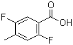 2,5-二氟-4-甲基苯甲酸分子结构 (CAS 103877-80-1)