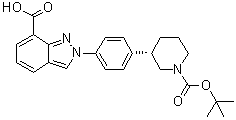 2-[4-[(3S)-1-[(1,1-Dimethylethoxy)carbonyl]-3-piperidinyl]phenyl]-2H-indazole-7-carboxylic acid molecular structure (CAS 1038916-08-3)