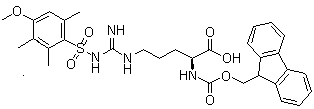 N2-[(9H-Fluoren-9-ylmethoxy)carbonyl]-N5-[imino[[(4-methoxy-2,3,5-trimethylphenyl)sulfonyl]amino]methyl]-L-ornithine molecular structure (CAS 103897-66-1)