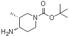 structure of CAS# 1039741-10-0, (3R,4S)-rel-4-Amino-3-methyl-1-piperidinecarboxylic acid 1,1-dimethylethyl ester