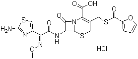structure of CAS# 103980-44-5, Ceftiofur hydrochloride;(6R-(6alpha,7beta(Z))-7-(((2-Amino-4-thiazolyl)(methoxyimino)acetyl)amino)-3-(((2-furanylcarbonyl)thio)methyl)-8-oxo-5-thia-1-azabicyclo[4.2.0]oct-2-ene-2-carboxylic acid hydrochloride