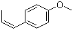 结构式 CAS# 104-46-1, 茴香脑; 1-甲氧基-4-[(Z)-1-丙烯基]苯