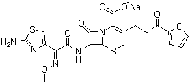 structure of CAS# 104010-37-9, Sodium ceftiofur;Ceftiofur sodium salt; (6R-(6alpha,7beta(Z))-7-(((2-Amino-4-thiazolyl)(methoxyimino)acetyl)amino)-3-(((2-furanylcarbonyl)thio)methyl)-8-oxo-5-thia-1-azabicyclo[4.2.0]oct-2-ene-2-carboxylic acid sodium salt