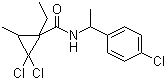 structure of CAS# 104030-54-8, Carpropamid;2,2-Dichloro-N-[1-(4-chlorophenyl)ethyl]-1-ethyl-3-methylcyclopropanecarboxamide