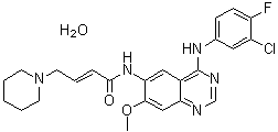 (2E)-N-[4-[(3-Chloro-4-fluorophenyl)amino]-7-methoxy-6-quinazolinyl]-4-(1-piperidinyl)-2-butenamide hydrate (1:1) molecular structure (CAS 1042385-75-0)