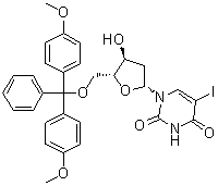structure of CAS# 104375-88-4, 5'-(4,4'-Dimethoxytrityl)-5-iodo-2'-deoxyuridine;2'-Deoxy-5'-O-DMT-5-iodouridine