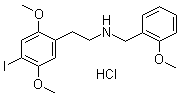 structure of CAS# 1043868-97-8, 4-Iodo-2,5-dimethoxy-N-[(2-methoxyphenyl)methyl]benzeneethanamine hydrochloride