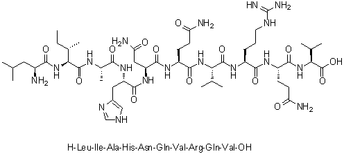 L-Leucyl-L-isoleucyl-L-alanyl-L-histidyl-L-asparaginyl-L-glutaminyl-L-valyl-L-arginyl-L-glutaminyl-L-valine molecular structure (CAS 1044508-68-0)