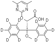 (alphaS)-alpha-[(4,6-Dimethyl-2-pyrimidinyl)oxy]-beta-methoxy-beta-(phenyl-2,3,4,5,6-d<sub>5</sub>)benzene-2,3,4,5,6-d<sub>5</sub>-propanoic acid molecular structure (CAS 1046116-27-1)