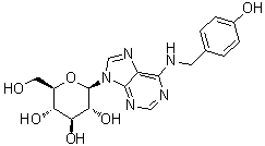 4-[[(9-beta-D-Glucopyranosyl-9H-purin-6-yl)amino]methyl]phenol molecular structure (CAS 1046433-04-8)