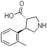 结构式 CAS# 1047651-73-9, (3S,4R)-4-邻甲苯基吡咯烷-3-羧酸