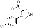 结构式 CAS# 1047651-82-0, (3S,4R)-4-(4-氯苯基)吡咯烷-3-羧酸