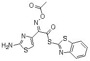 结构式 CAS# 104797-47-9, 头孢地尼活性新酯; (Z)-2-(2-氨基-4-噻唑基)-2-乙酰氧亚氨基硫代乙酸 2-苯并噻唑酯