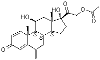 (6beta,11beta)-21-(Acetyloxy)-11,17-dihydroxy-6-methylpregna-1,4-diene-3,20-dione molecular structure (CAS 1048031-82-8)