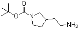 结构式 CAS# 1048920-45-1, 3-(2-氨基乙基)-1-吡咯烷羧酸叔丁酯
