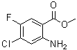 structure of CAS# 104901-79-3, 2-Amino-4-chloro-5-fluorobenzoic acid methyl ester;Methyl 4-chloro-5-fluoroanthranilate