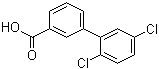 structure of CAS# 1049036-18-1, 2',5'-Dichloro-[1,1'-biphenyl]-3-carboxylic acid