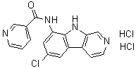 结构式 CAS# 1049743-58-9, N-(6-氯-9H-吡啶并[3,4-b]吲哚-8-基)-3-吡啶甲酰胺二盐酸盐