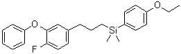 structure of CAS# 105024-66-6, Silafluofen;(4-Ethoxyphenyl)[3-(4-fluoro-3-phenoxyphenyl)propyl]dimethylsilane; Eflusilanat; MR. Joker