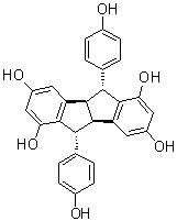 (4bR,5R,9bR,10R)-rel-(-)-4b,5,9b,10-Tetrahydro-5,10-bis(4-hydroxyphenyl)-indeno[2,1-a]indene-1,3,6,8-tetrol molecular structure (CAS 105037-88-5)