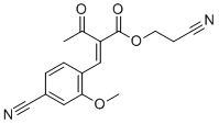 (Z)-2-cyanoethyl 2-(4-cyano-2-methoxybenzylidene)-3-oxobutanoate molecular structure (CAS 1050477-39-8)