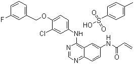 N-[4-[[3-Chloro-4-[(3-fluorophenyl)methoxy]phenyl]amino]-6-quinazolinyl]-2-propenamide 4-methylbenzenesulfonate molecular structure (CAS 1050500-29-2)