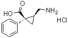 cis-2-(Aminomethyl)-1-phenylcyclopropanecarboxylic acid hydrochloride molecular structure (CAS 105310-28-9)
