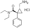 (E)-2-(氨基甲基)-N,N-二乙基-1-苯基环丙甲酰胺盐酸盐分子结构 (CAS 105310-47-2)