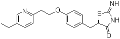 5-{4-[2-(5-乙基-2-吡啶基)-乙氧基]-苄基}-2-亚氨基-4-噻唑烷酮分子结构 (CAS 105355-26-8)
