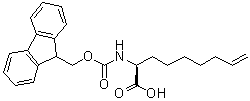 结构式 CAS# 1058705-57-9, (2S)-2-[[芴甲氧羰基]氨基]-8-壬烯酸