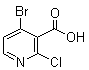 结构式 CAS# 1060805-68-6, 4-溴-2-氯-3-吡啶羧酸