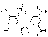 (2R)-2-[Bis[3,5-bis(trifluoromethyl)phenyl][(triethylsilyl)oxy]methyl]pyrrolidine molecular structure (CAS 1061307-56-9)