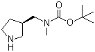 N-Methyl-N-[(3R)-3-pyrrolidinylmethyl]carbamic acid tert-butyl ester molecular structure (CAS 1064051-97-3)