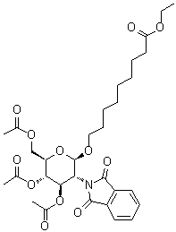9-[[3,4,6-Tri-O-acetyl-2-deoxy-2-(1,3-dihydro-1,3-dioxo-2H-isoindol-2-yl)-beta-D-glucopyranosyl]oxy]nonanoic acid ethyl ester molecular structure (CAS 106445-23-2)