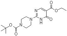 2-[4-[(1,1-Dimethylethoxy)carbonyl]-1-piperazinyl]-1,6-dihydro-6-oxo-5-pyrimidinecarboxylic acid ethyl ester molecular structure (CAS 1065074-31-8)