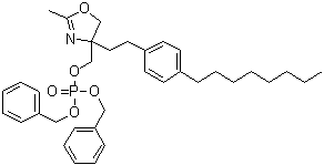 Phosphoric acid [4,5-dihydro-2-methyl-4-[2-(4-octylphenyl)ethyl]-4-oxazolyl]methyl bis(phenylmethyl) ester molecular structure (CAS 1065472-74-3)