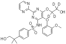4-(2-羟基-1,1-二甲基乙基)-N-[6-(2-羟基乙氧基-1,1,2,2-d<sub>4</sub>)-5-(2-甲氧基苯氧基)[2,2'-联嘧啶]-4-基]苯磺酰胺分子结构 (CAS 1065472-91-4)