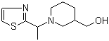 1-[1-(2-Thiazolyl)ethyl]-3-piperidinemethanol molecular structure (CAS 1065484-60-7)
