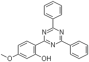 structure of CAS# 106556-36-9, 2-(4,6-Diphenyl-1,3,5-triazin-2-yl)-5-(methyloxy)phenol;2-(2-Hydroxy-4-methoxyphenyl)-4,6-diphenyl-1,3,5-triazine